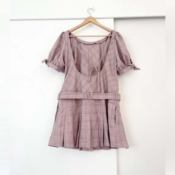 FREE PEOPLE SEVI PLEATED MINI DRESS SIZE S MSRP $168.00 NWOT - Picture 7 of 12